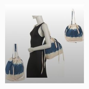 NWT Lucky Brand Dip Dye Bleach Dual Handle Bucket Bag/Tote
